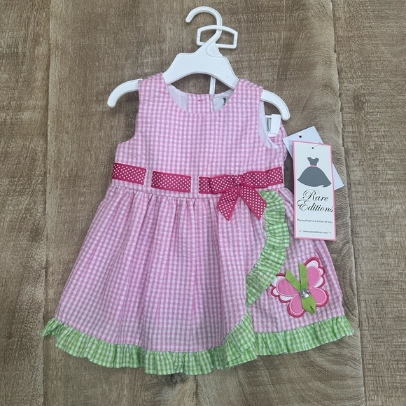 Rare Editions Other - Rare Editions Seersucker Butterfly Dress | Size 3-6 Months | NWT